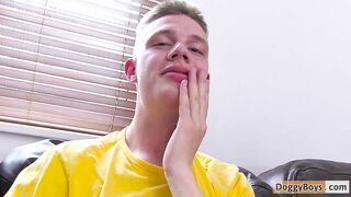 Uncut wanking boy Stepan busts a nut